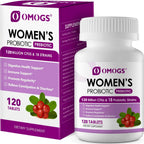 OMOGS 2PCS Women's Probiotic, with Cranberry Extract, Organic Prebiotics & Vitamin C, 120 Billion CFUs,18 Strains, Help for Boost Immune, Digestive, Gut Health & Women's Health, 240 Tablets