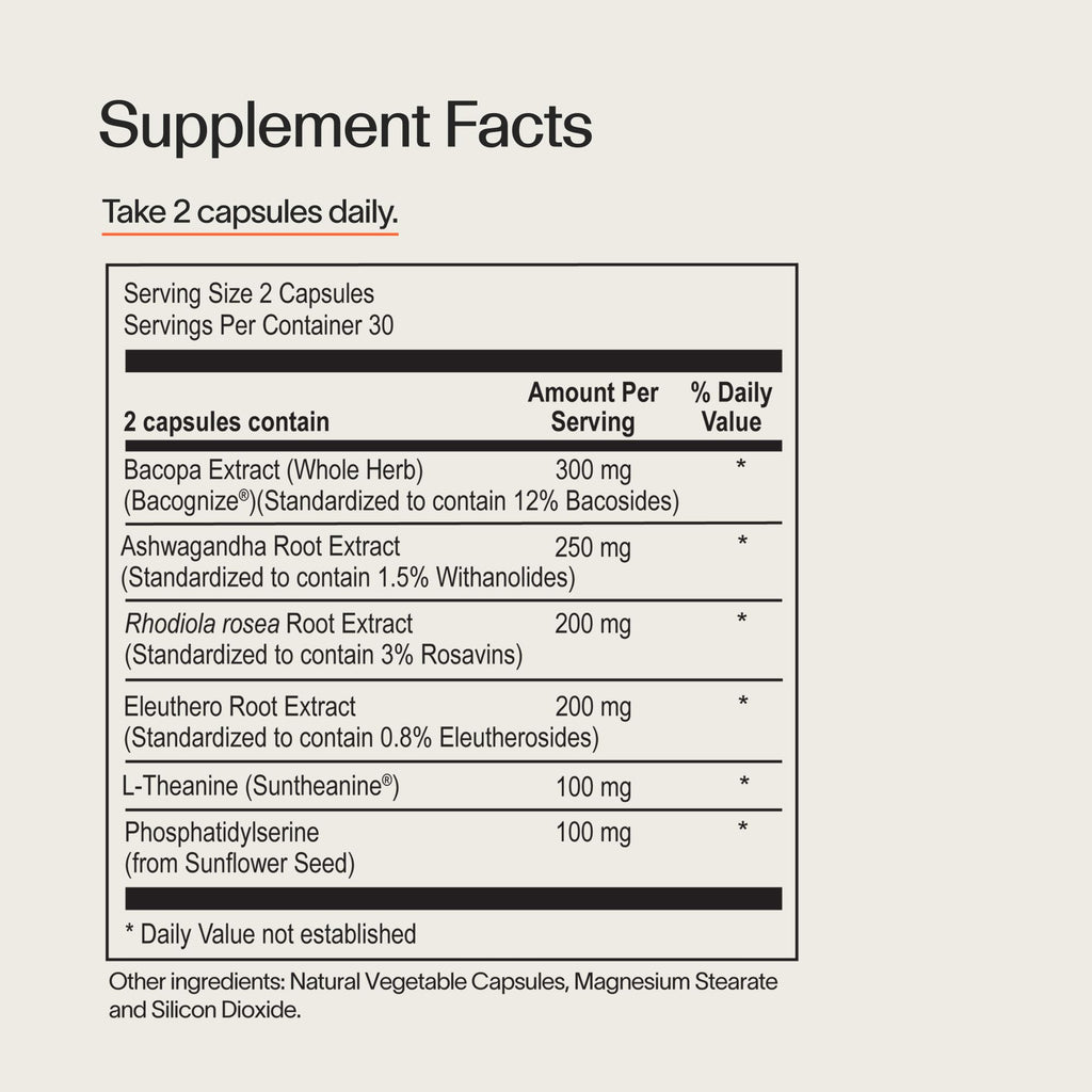 Veracity Cortisol Calming - Clinically Proven Stress & Sleep Support Supplement - Reduces Tension & Improves Mental Clarity with Natural Blend of Adaptogens - 60 Capsules