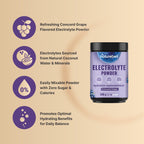 NatureBell Electrolytes Powder No Sugar, 500g (76 Servings) | Keto Fast Hydration Powder, Carnivore-Friendly Electrolyte – 1,000mg High Potassium, Minerals, & Coconut Water – Concord Grape Flavor