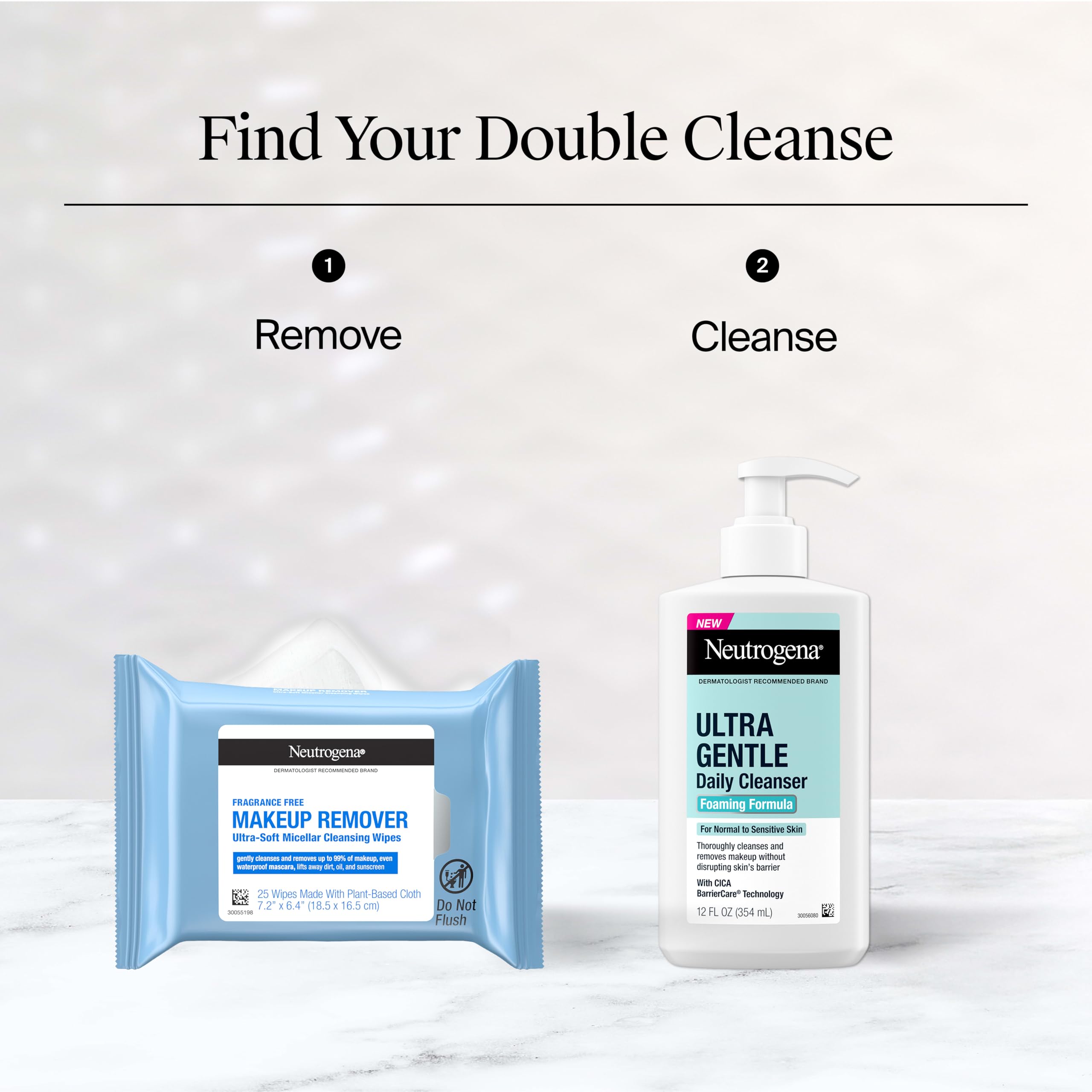 Neutrogena Makeup Remover Towelettes for Face with Micellar Water Daily Alcohol-Free, 20 ct | Makeup Remover, Makeup Removing Cleansing Wipes, Suitable for Dirt & Oil Removal, Alcohol-Free