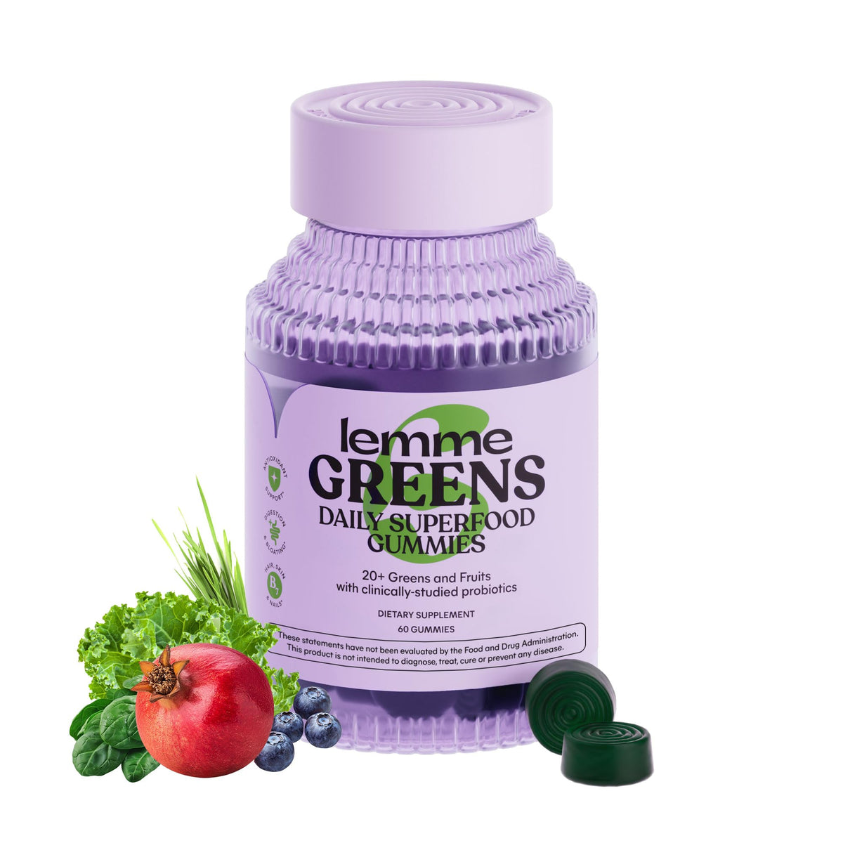 Lemme Greens Superfood Gummies, 30-Day Supply