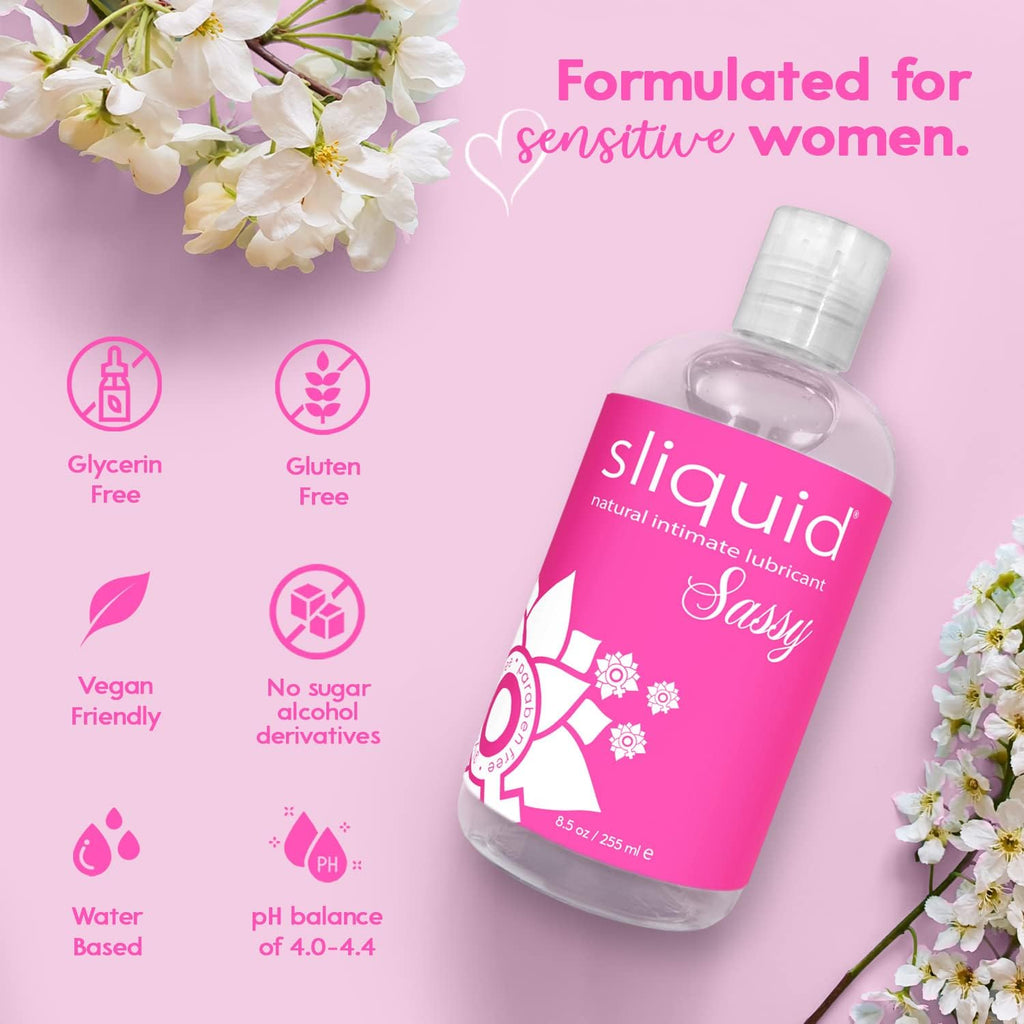 Sliquid Sassy Water-Based Lube, Thick Clear Gel 2-Pack, 8.5 Fl Oz Ea