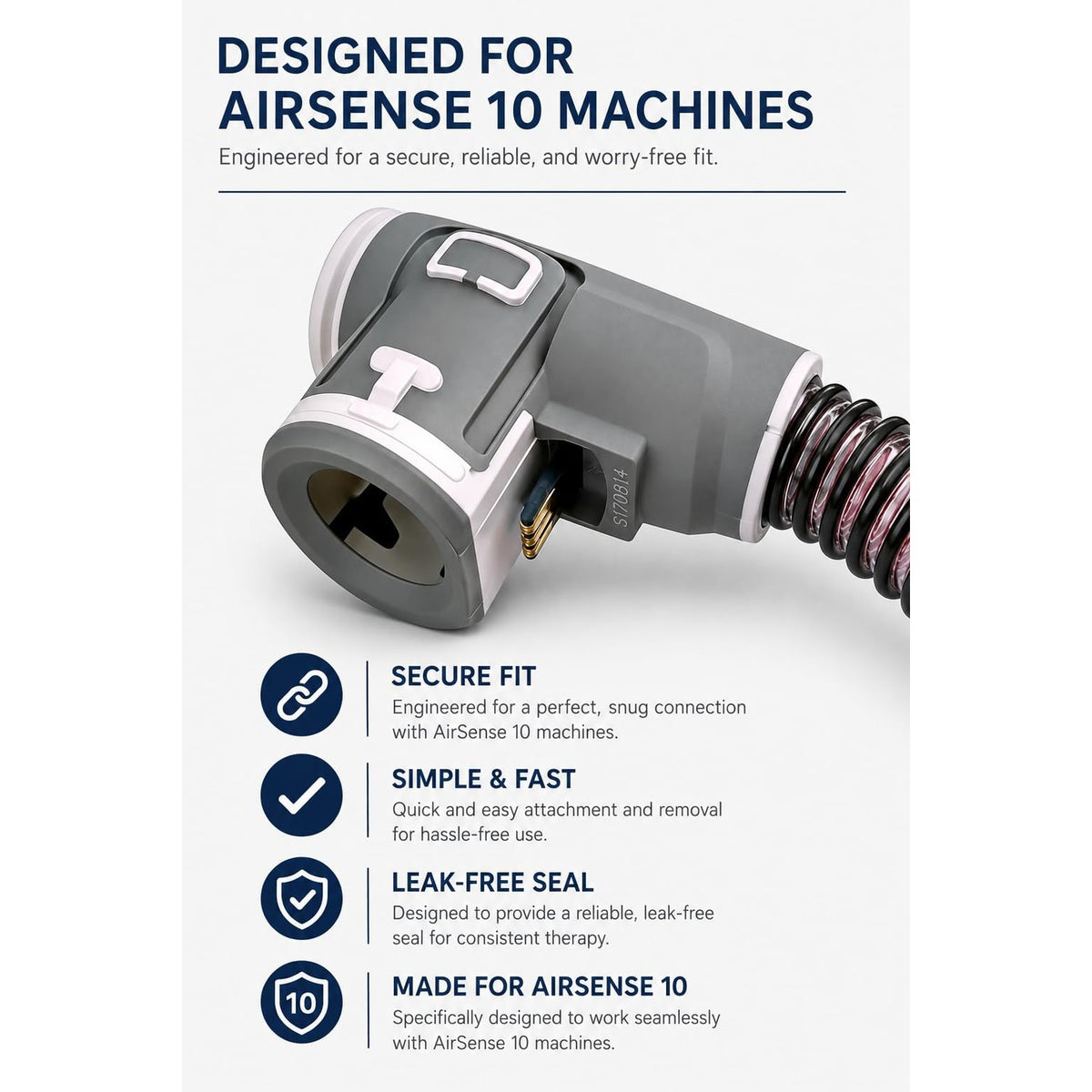 Airsense 10 Climate line Tube for Airsense 10 and Aircurve 10 - Premium Upgraded Version with L Shape Connector - ELIMINATES RAINOUT and CONDESATION