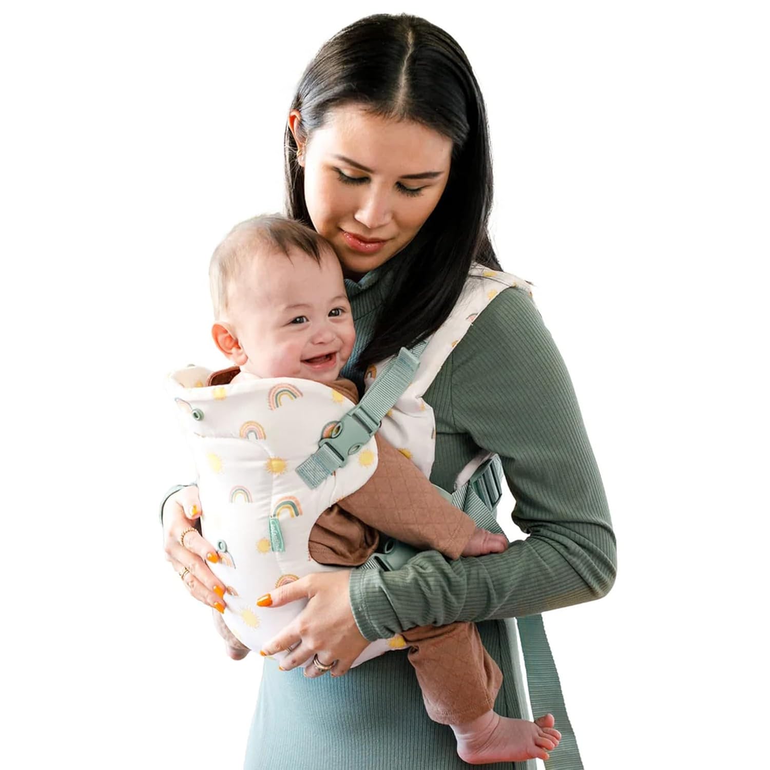 Buy now Infantino Flip 4-in-1 Convertible Baby Carrier, Adjustable, Ergonomic Babywearing, Registry Essential, Baby Carrier for Newborn to Toddler, Gray Rainbow at indiglob india