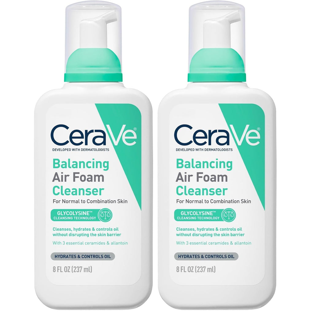 CeraVe Air Foam Face Wash, Hydrating Facial Cleanser, Combination Skin, 8oz | Foaming Facial Cleanser That Balances Combination Skin, Delivering 8-Hour Oil Control and 24-Hour Hydration