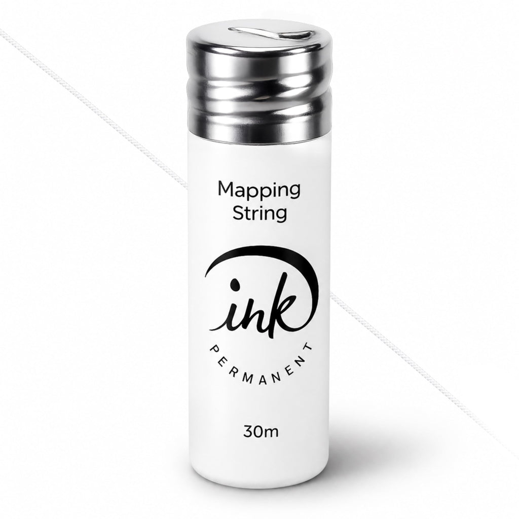 Ink Permanent Brow Mapping String, Black, 100 Ft Pre-Inked Thread for PMU | 100 ft black pre-inked mapping thread helps mark clean brow guide lines for shaping, symmetry checks, PMU and microblading.