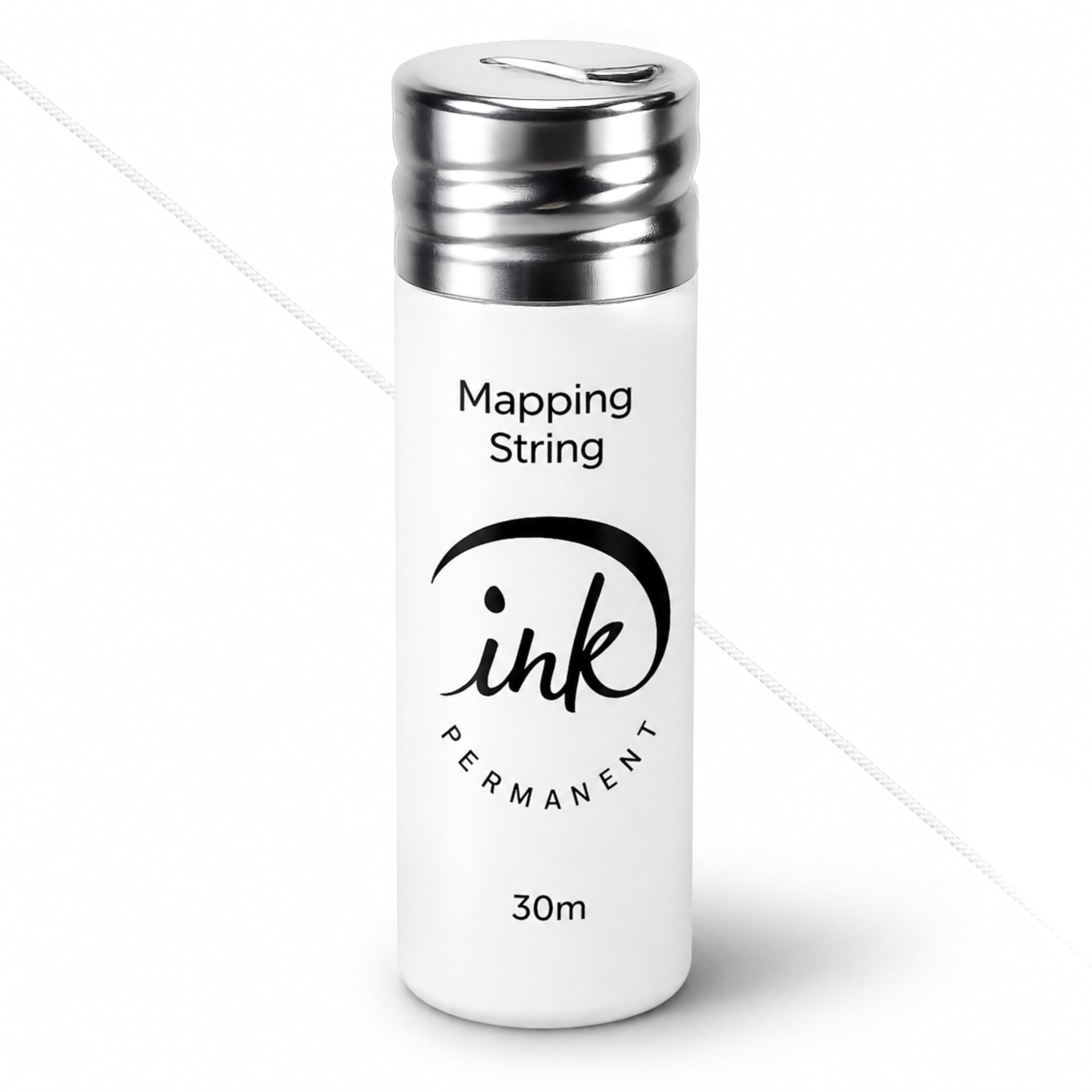 Ink Permanent Brow Mapping String, Black, 100 Ft Pre-Inked Thread for PMU | 100 ft black pre-inked mapping thread helps mark clean brow guide lines for shaping, symmetry checks, PMU and microblading.