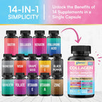 Collagen Peptides Types I, II, III, V & X, Biotin & Keratin, 270 Capsules | With Biotin, Keratin, Hyaluronic Acid, MSM, Zinc, Quercetin, Vitamins A, C, E, Magnesium & Folic Acida