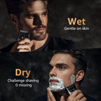 Mbzoey Electric Foil Shavers for Men: IPX7 Waterproof - Magnetic Cover | Mini Razor for Travel - Face Shaver with LED Display & USB-C Fast Charge - Micro-Comb Technology & Precision Blades