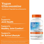 Buy now Doctor's Best Vegan Glucosamine Sulfate, Joint Support, Non-GMO, Vegan, Gluten Free, Soy Free, 750 mg 180 Veggie Caps at indiglob india