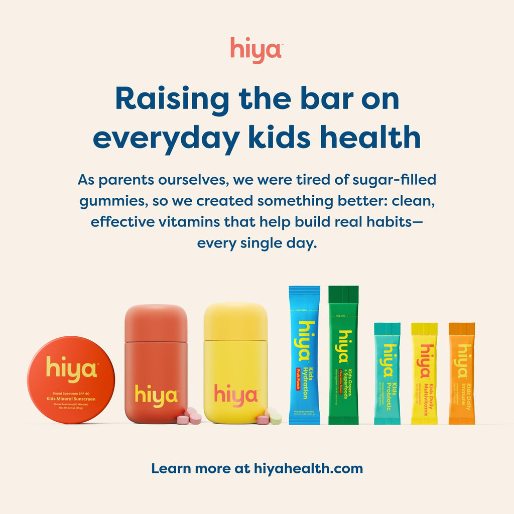 Hiya Iron+ Supplements for Kids, No Added Sugar, 60 Day Supply, Strawberry | Third Party Tested, Chewable High Absorption Iron Supplement Refill, Delicious Strawberry Flavor & Easy on Children's Stomach