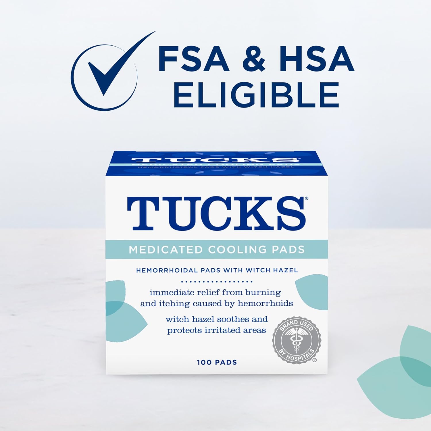 Buy now TUCKS Medicated Cooling Pads, 100 Count â€“ Pads with Witch Hazel, Cleanses Sensitive Areas, Protects from Irritation, Hemorrhoid Treatment, Medicated Pads Used By Hospitals at indiglob india
