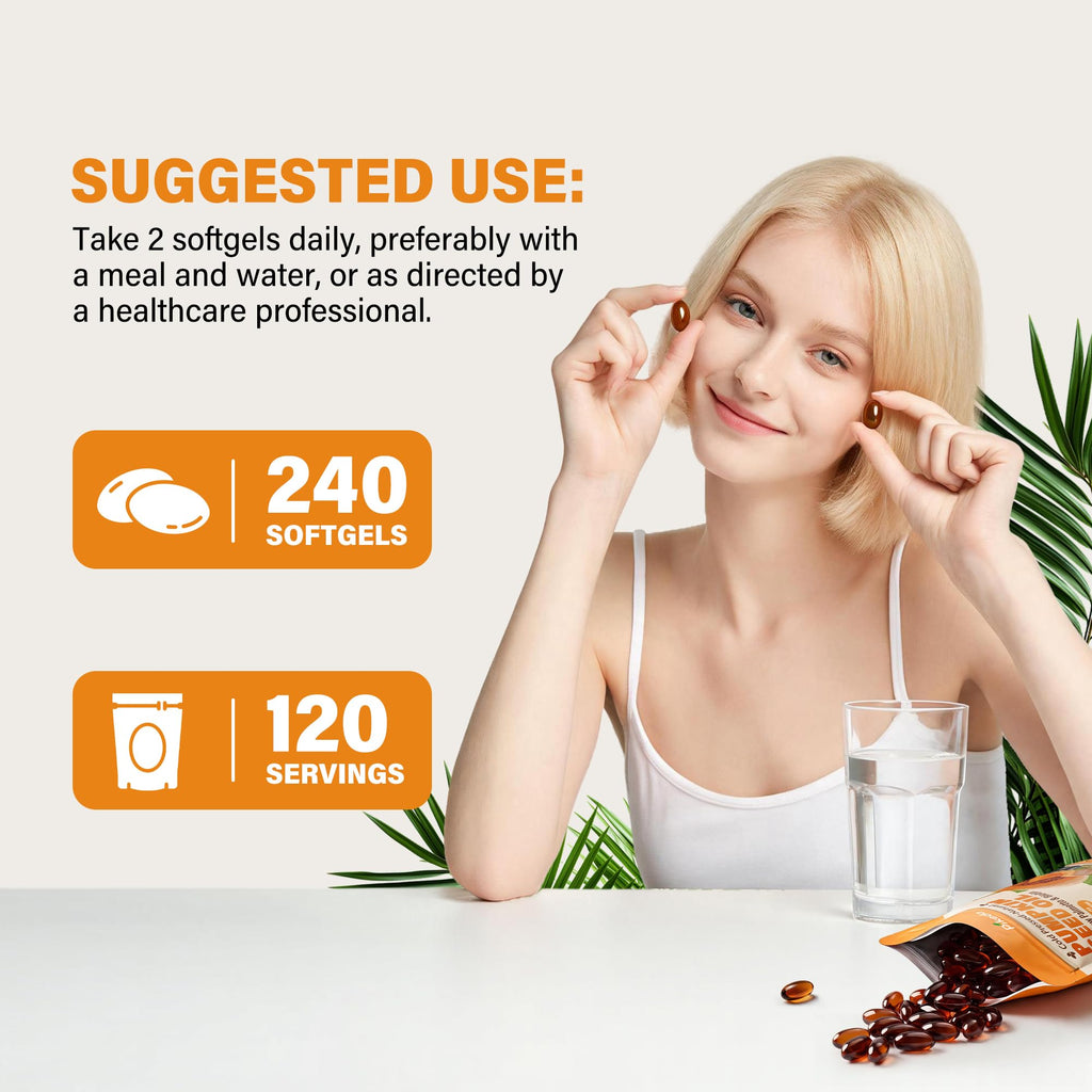 Pumpkin Seed Oil with Saw Palmetto & Biotin for Hair Growth, 240 Softgels