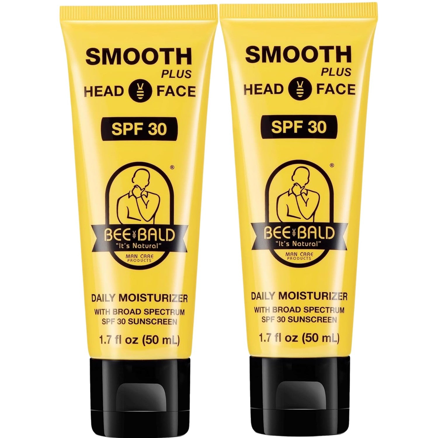 Bee Bald SMOOTH+ Head & Face Sunscreen SPF 30, Scalp Moisturizer, 1.7 fl oz | Hydrates, Shields, and Moisturizes Skin. Blocks Harmful UVA/UVB Sun Rays with SPF 30 on Head or Face. Perfect Daily Defense.