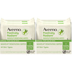 Buy now Aveeno Positively Radiant Alcohol Free Makeup Removing Face Wipes, Ultra Soft, Gentle, Non-Comedogenic Facial Cleansing Towelettes Leave Skin Feeling Clean & Soft, Sulfate Free, 25 ct at indiglob india