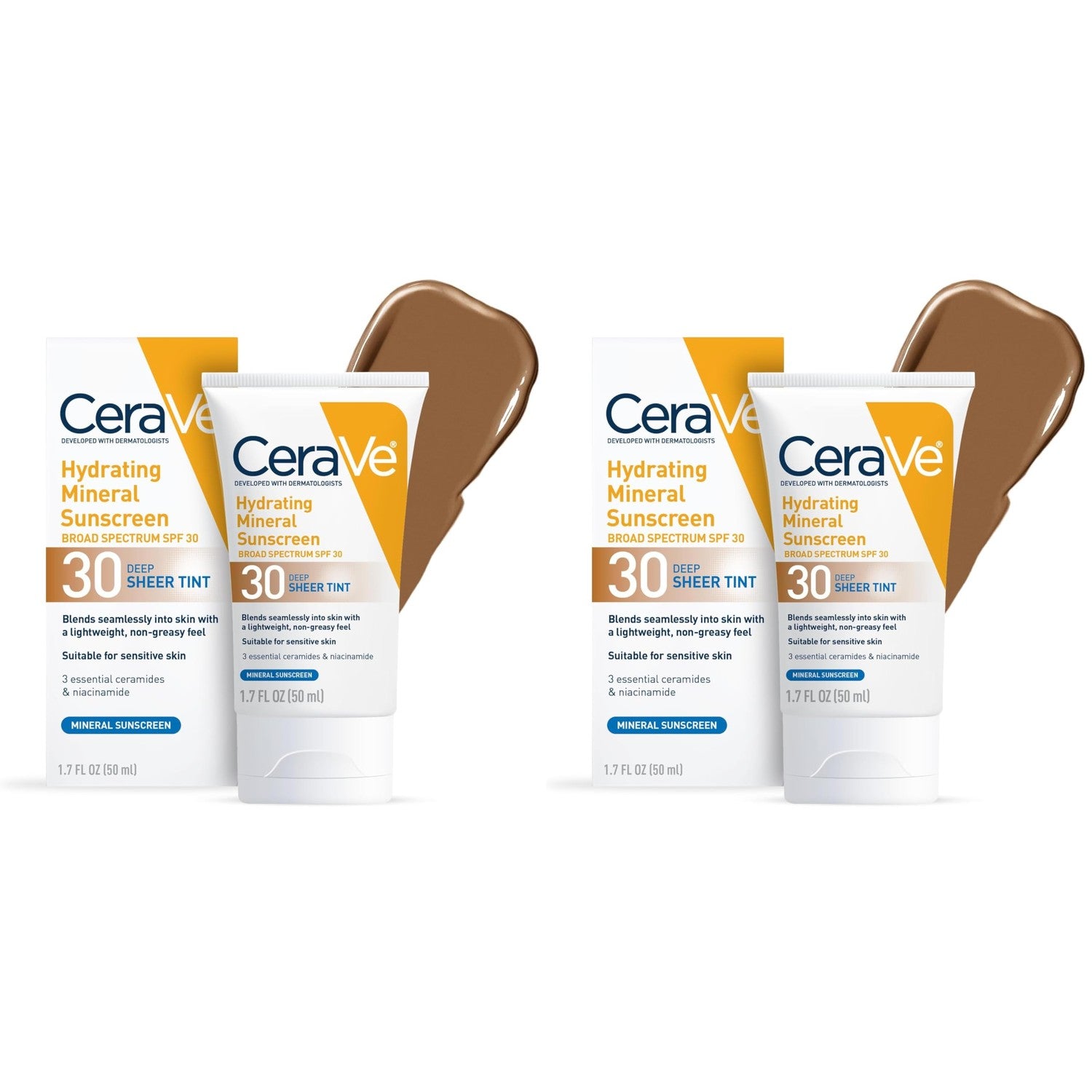 CeraVe Tinted Sunscreen for Face, Mineral SPF 30 Moisturizer, Medium, 1.7oz | Skin Care, Face Sunscreen, Hyaluronic Acid, Zinc Oxide, Titanium Dioxide, Sheer Tint, Healthy Glow, Blends Seamlessly