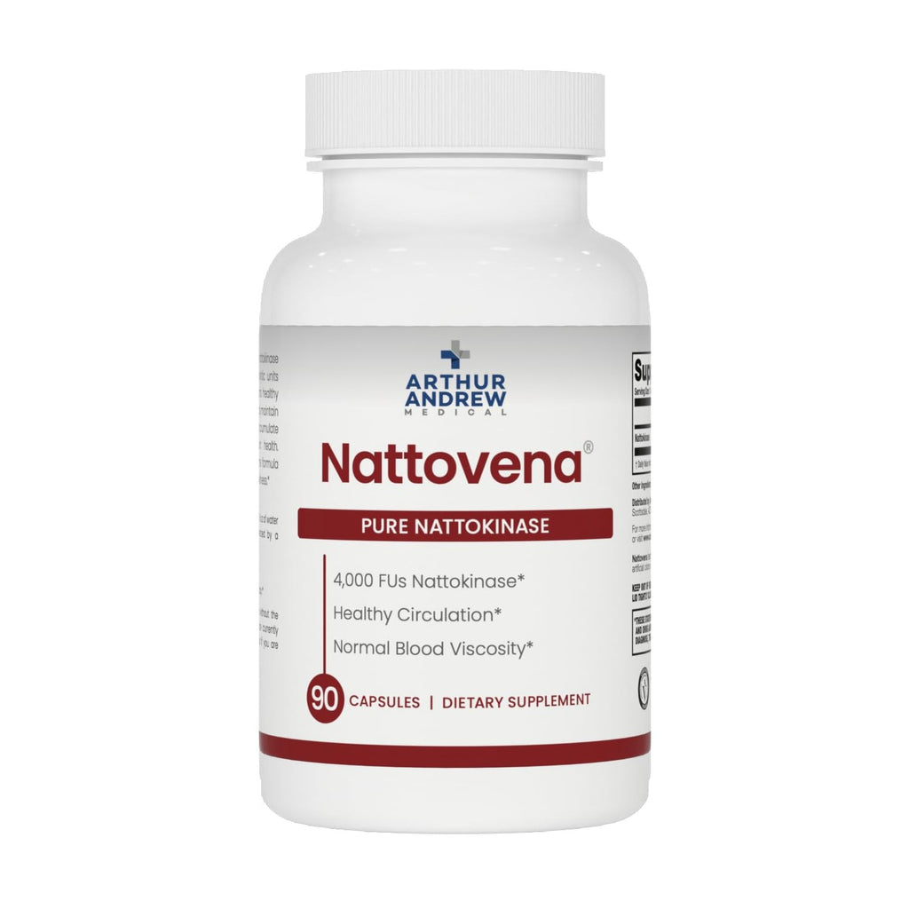 Arthur Andrew Medical, Nattovena, Pure Nattokinase 4000 FU, 90 Capsules | Double Strength Pure Nattokinase 4000 FU. Cardiovascular Support, & Healthy Blood Viscosity. Soy Free, Non-GMO, Vegan