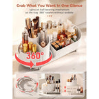 Premium imported Booklov rotating makeup organizer features a ball-bearing mechanism for smooth 360° rotation, maximizing storage.