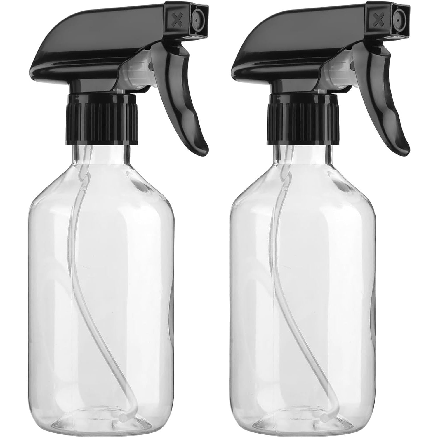 2 Pack Leakproof Spray Bottles 300ml - Adjustable Nozzle (Mist/Jet), Refillable PET Plastic for Hair, Cleaning, Plants, Travel | BPA-Free, No-Spill Design, Salon & Home Essentials (Clear)