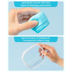 Premium imported Mrsdry travel containers feature a double leakproof design with a transparent bag for easy travel organization.