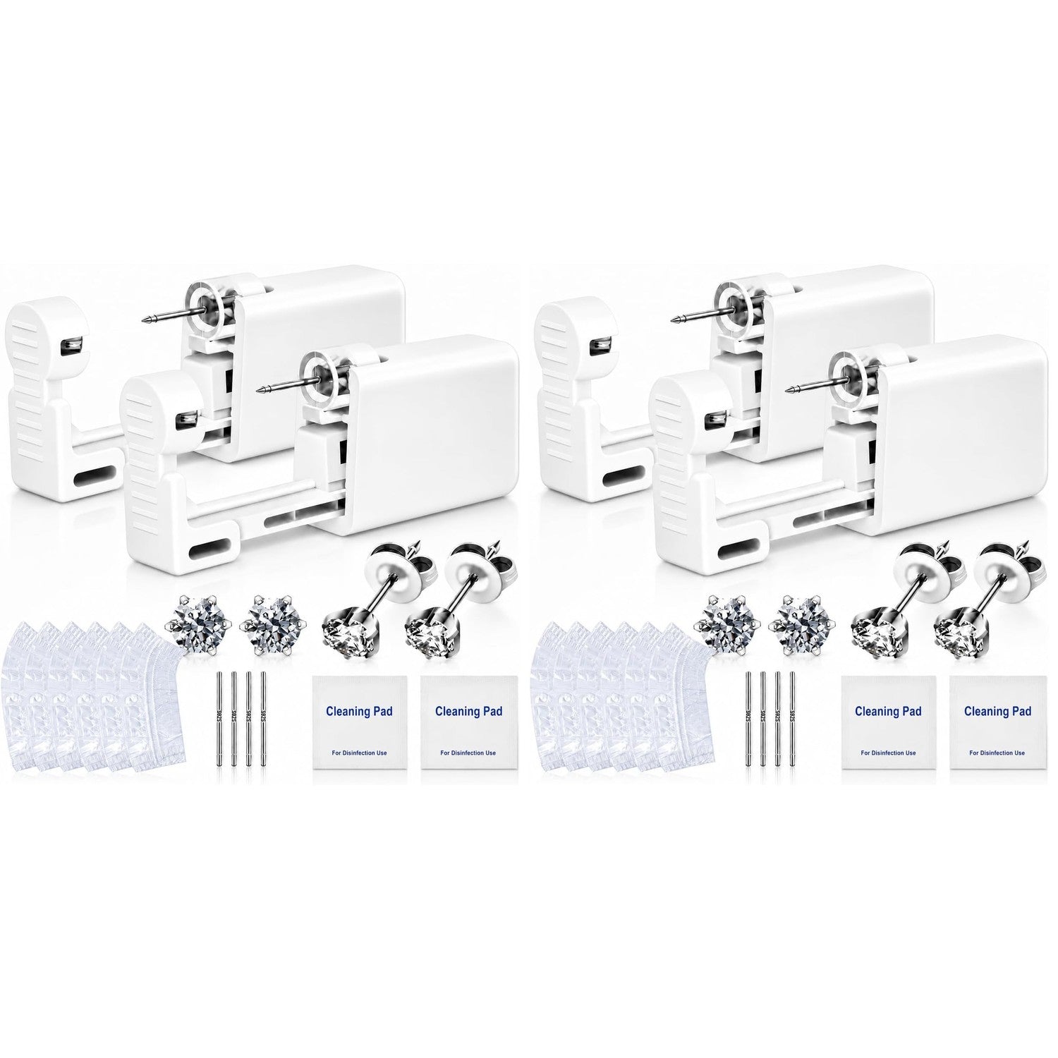Anzero Ear Piercing Kit, Disposable Ear Piercing Gun with 5MM CZ Studs | Sterile Packed, 316L CZ Studs, Painless Quick Piercing, Easy and Safe, Home Self-Use, Suitable for Women, Men and Girls