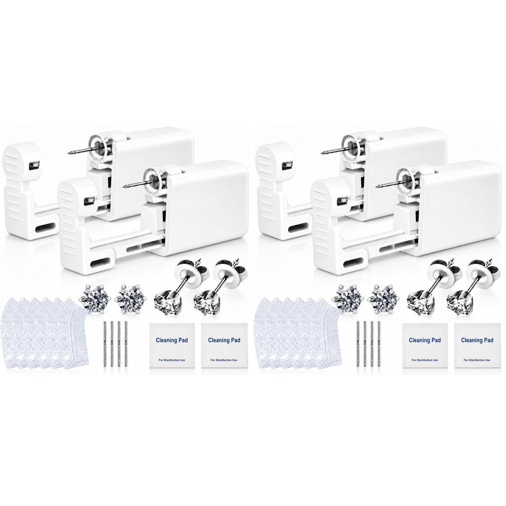 Anzero Ear Piercing Kit, Disposable Ear Piercing Gun with 5MM CZ Studs | Sterile Packed, 316L CZ Studs, Painless Quick Piercing, Easy and Safe, Home Self-Use, Suitable for Women, Men and Girls