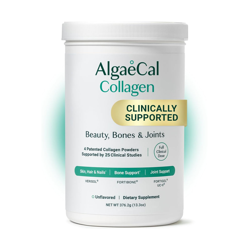 ALGAECAL Collagen Peptides, FORTIBONE®, FORTIGEL®, VERISOL®, UC-II® 1 Pack | 4 clinically supported collagen powders for stronger bones, healthier joints, smoother skin, thicker hair and tougher nails.