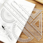 Premium clear plastic rulers in official packaging, ideal for geometry tasks. Available at Curat Cart for precise measurements.