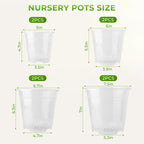 Clear nursery pots with drainage holes available at Curat Cart for optimal plant health. 100% Authentic and available in India.