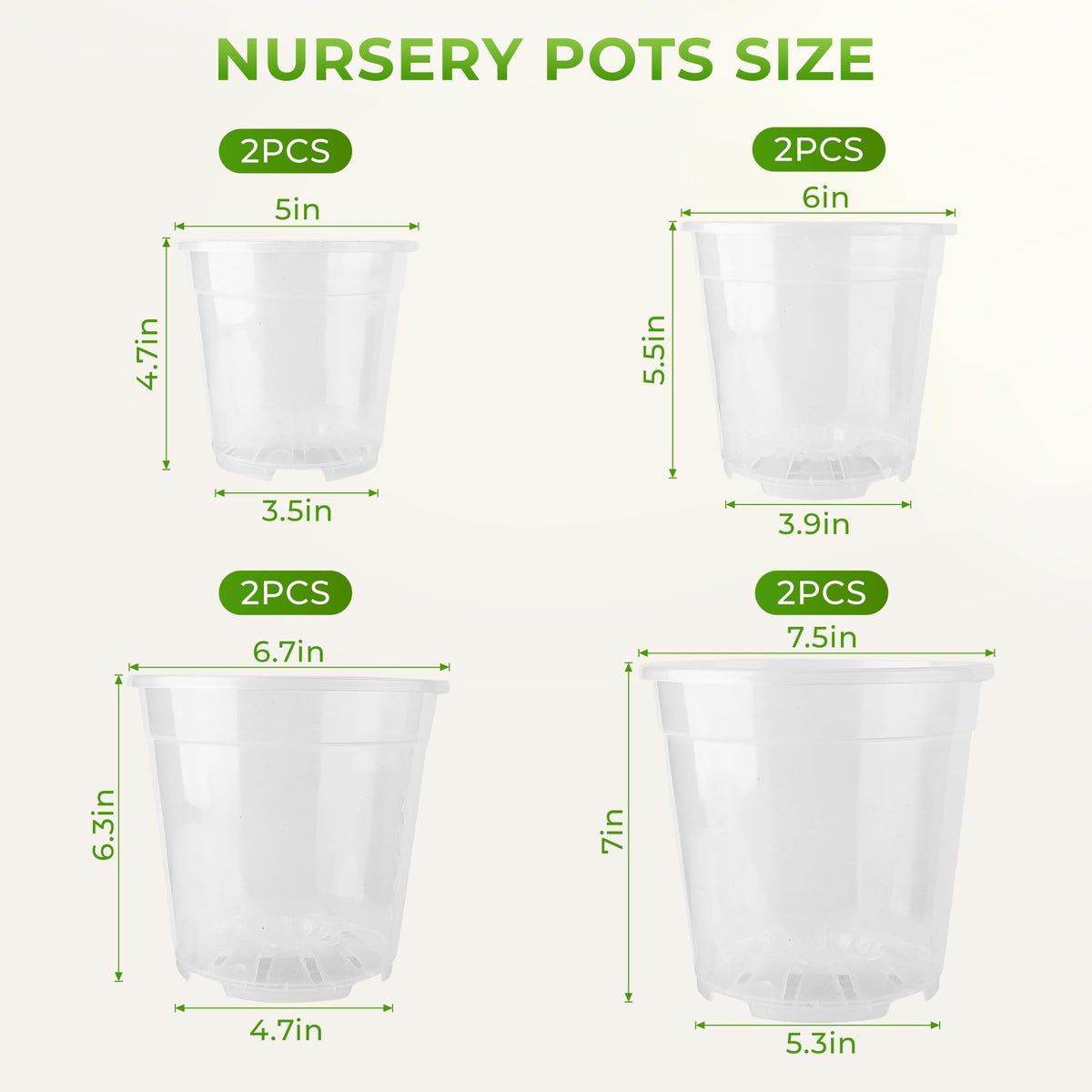 Clear nursery pots with drainage holes available at Curat Cart for optimal plant health. 100% Authentic and available in India.