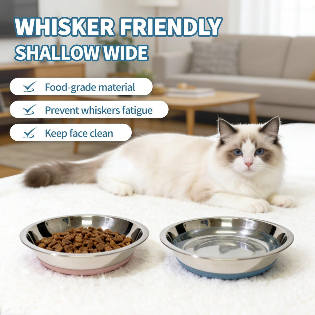 Discover stainless steel cat bowls at Curat Cart, designed to prevent whisker fatigue and ensure easy cleaning. Perfect for daily use.