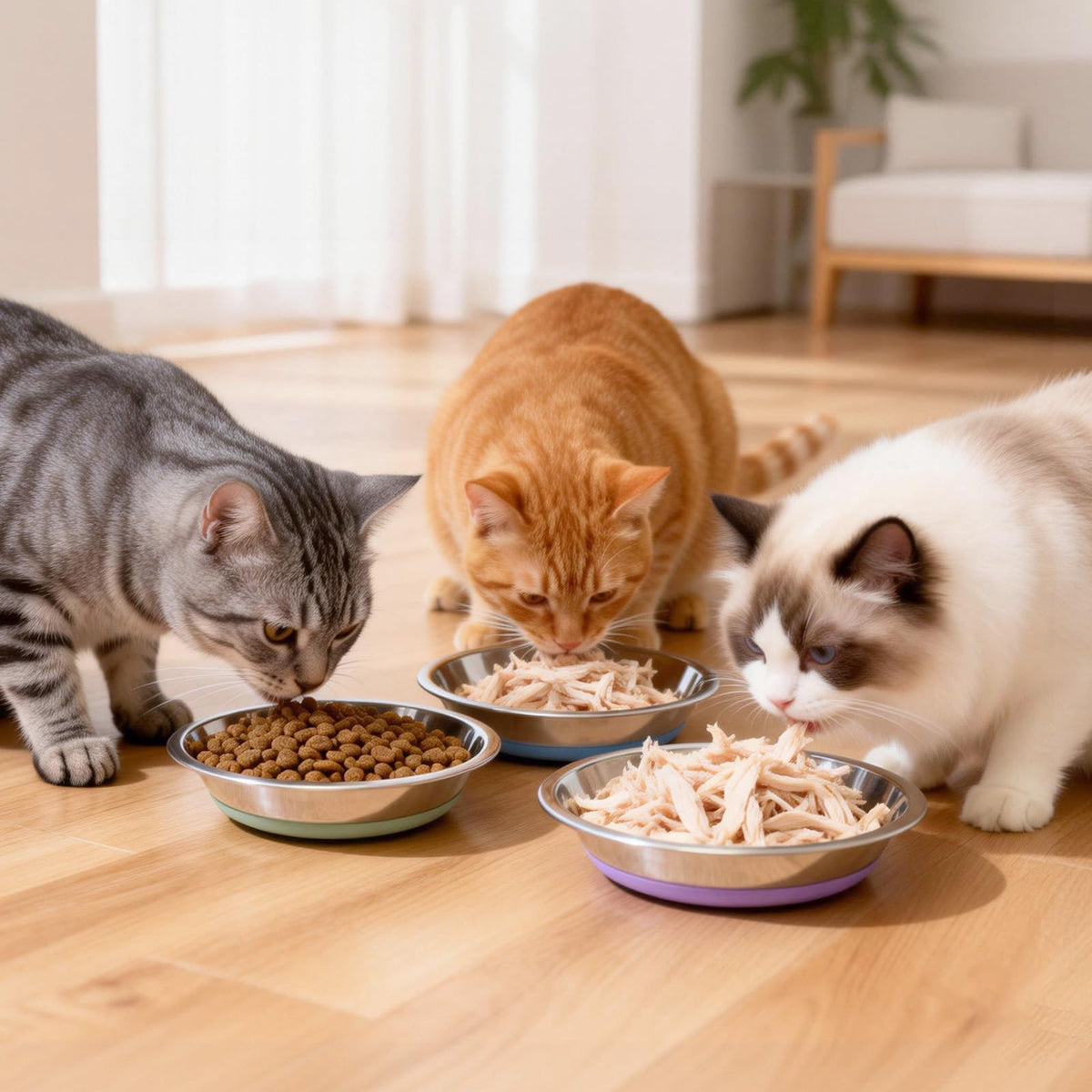 Stainless Steel Cat Bowls perfect for feeding. 100% Authentic and available at Curat Cart in India.
