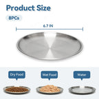 Premium stainless steel cat food bowls for dry and wet food, specially curated by Curat Cart for discerning pet owners.