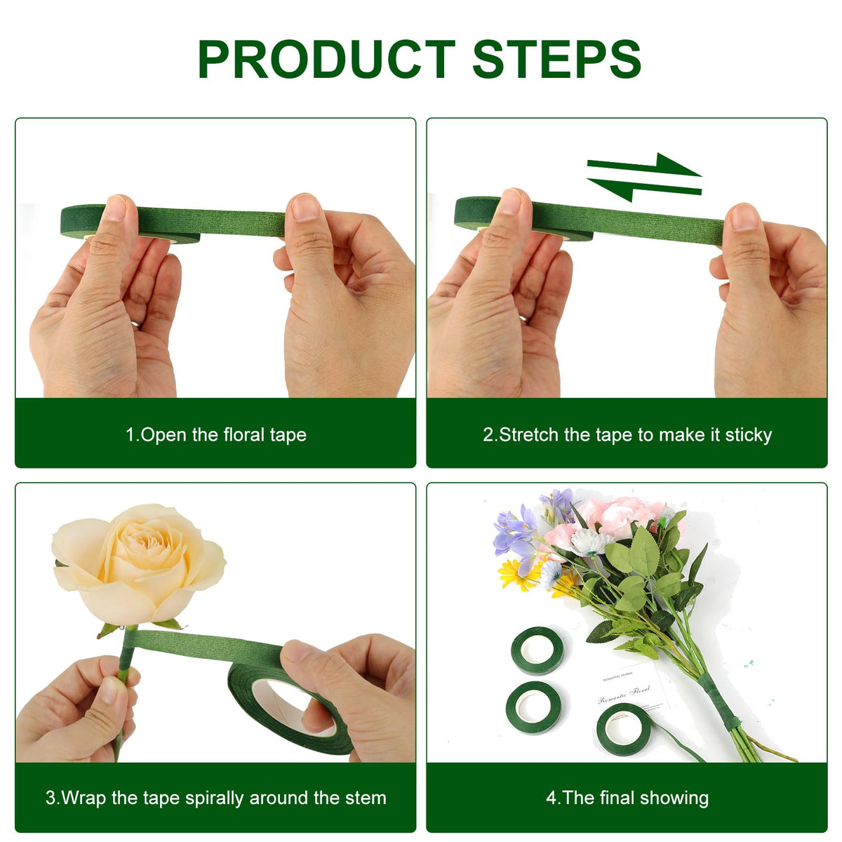 Floral tape for bouquet wrapping, perfect for daily use. Elevate your floral arrangements with Curat Cart's quality tape.