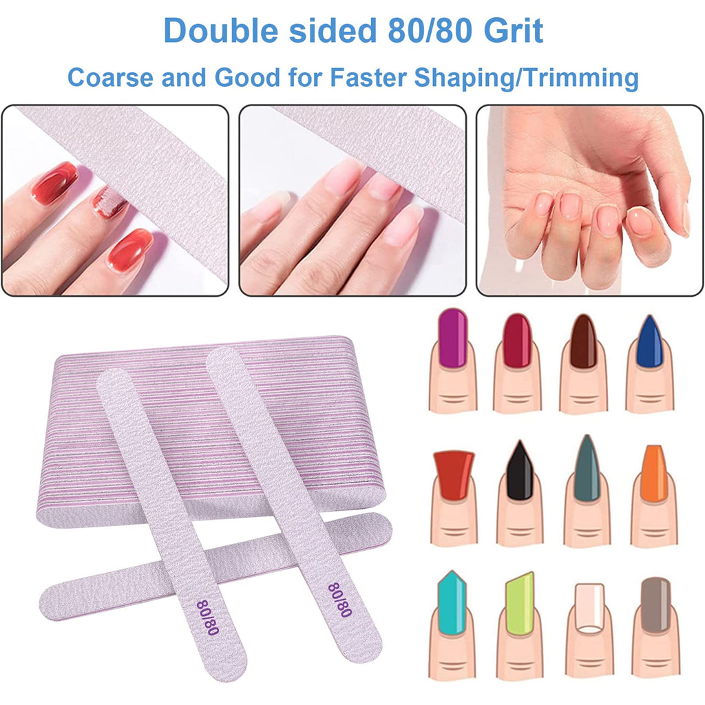 Double-sided 80/80 grit emery boards for nails, 100% authentic and available in India at Curat Cart.