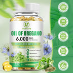 Oil of Oregano with Black Seed Oil, 6000mg/Serving, 150 Softgels | Oregano Oil Capsules for Immune Support with High Carvacrol & Thymoquinone, Antioxidant, Non-GMO, Gluten Free