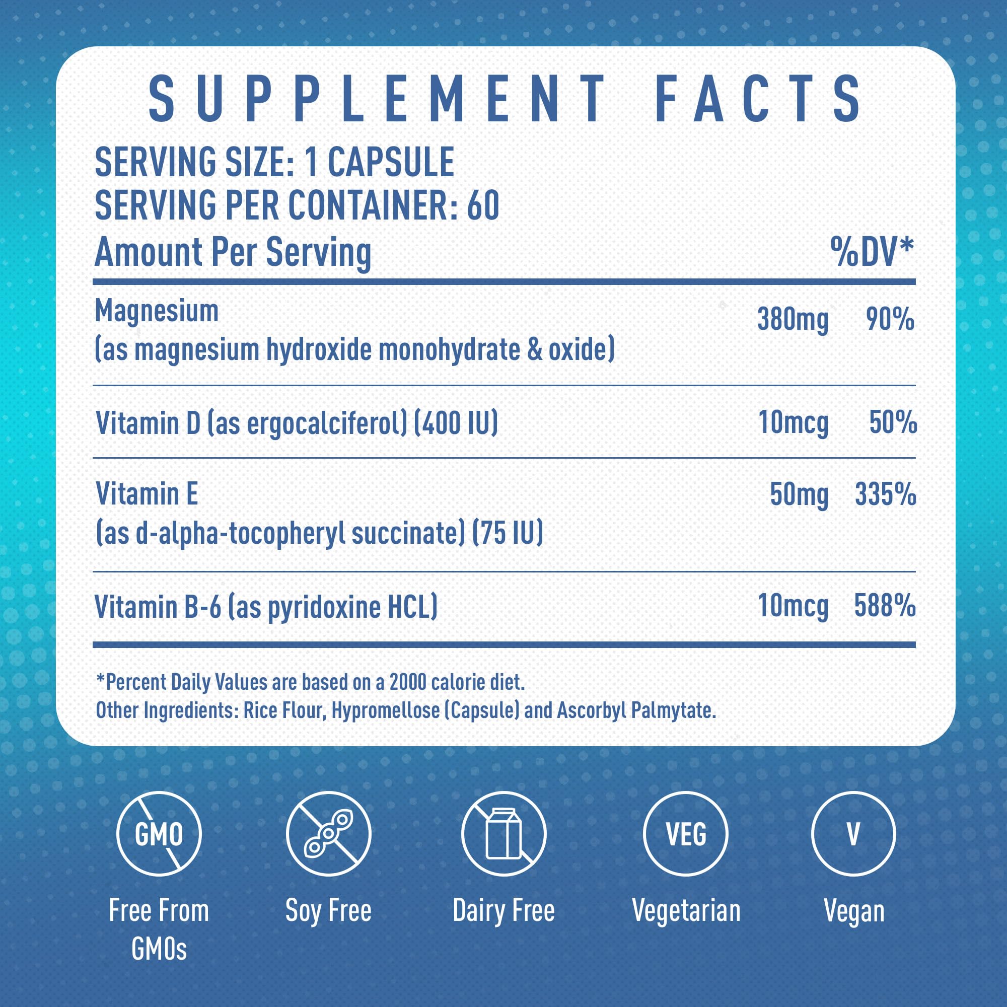MGSPORT Magnesium Supplement 380mg, 60 Servings | High Intracellular Absorption Complex Formula, With Vitamins B6, D, E, Supports Muscle Function, Supports Sleep Quality