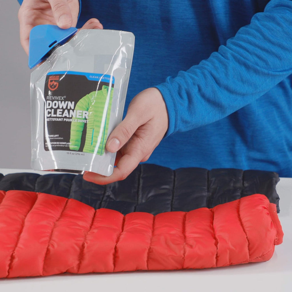 Buy now GEAR AID Revivex Down Cleaner for Washing and Restoring Loft in Puffer Jackets, Vests, Blankets, and Sleeping Bags, 10 Fl Oz at indiglob india