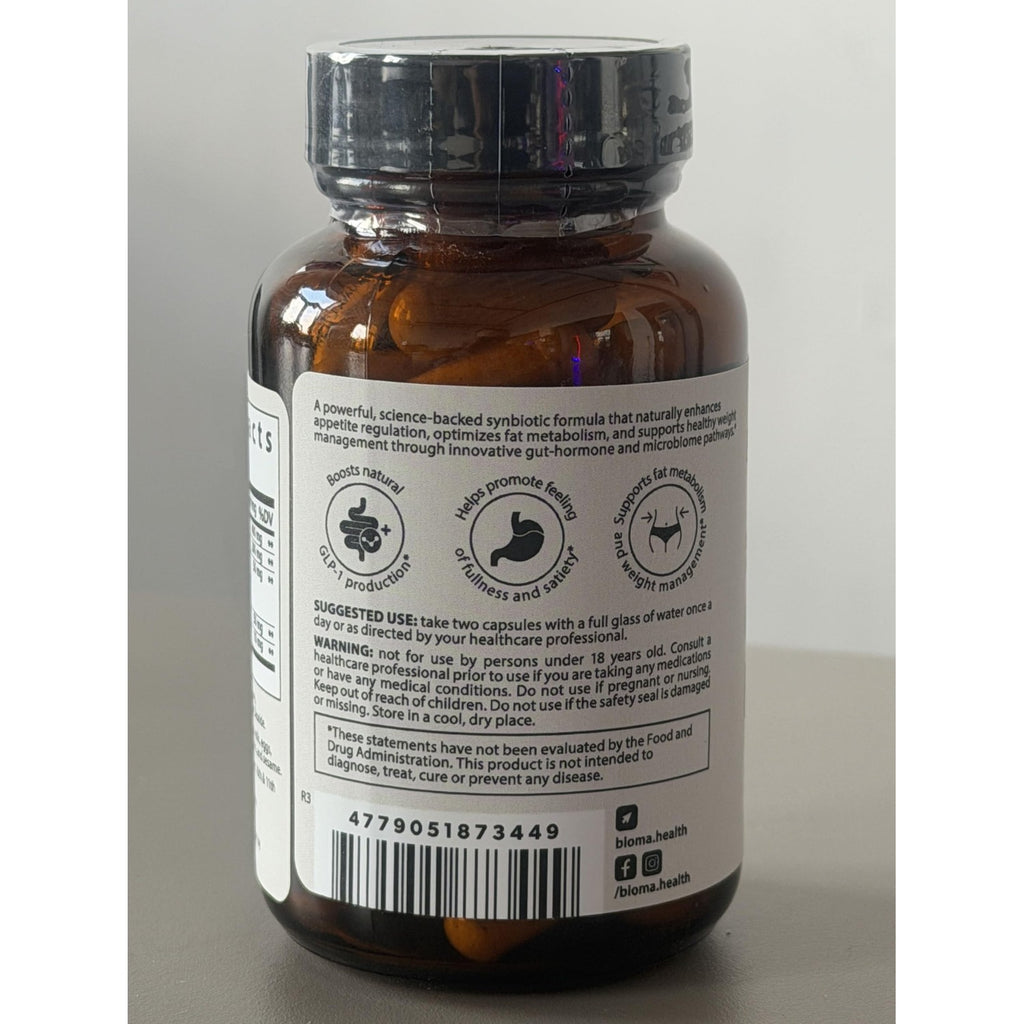 BIOMA GLP-1 Booster - Natural Appetite Control Supplement with Clinically Proven Probiotics, Prebiotics & Postbiotics - Support Weight Management & Satiety, (60 Capsules - 30 Day Supply)