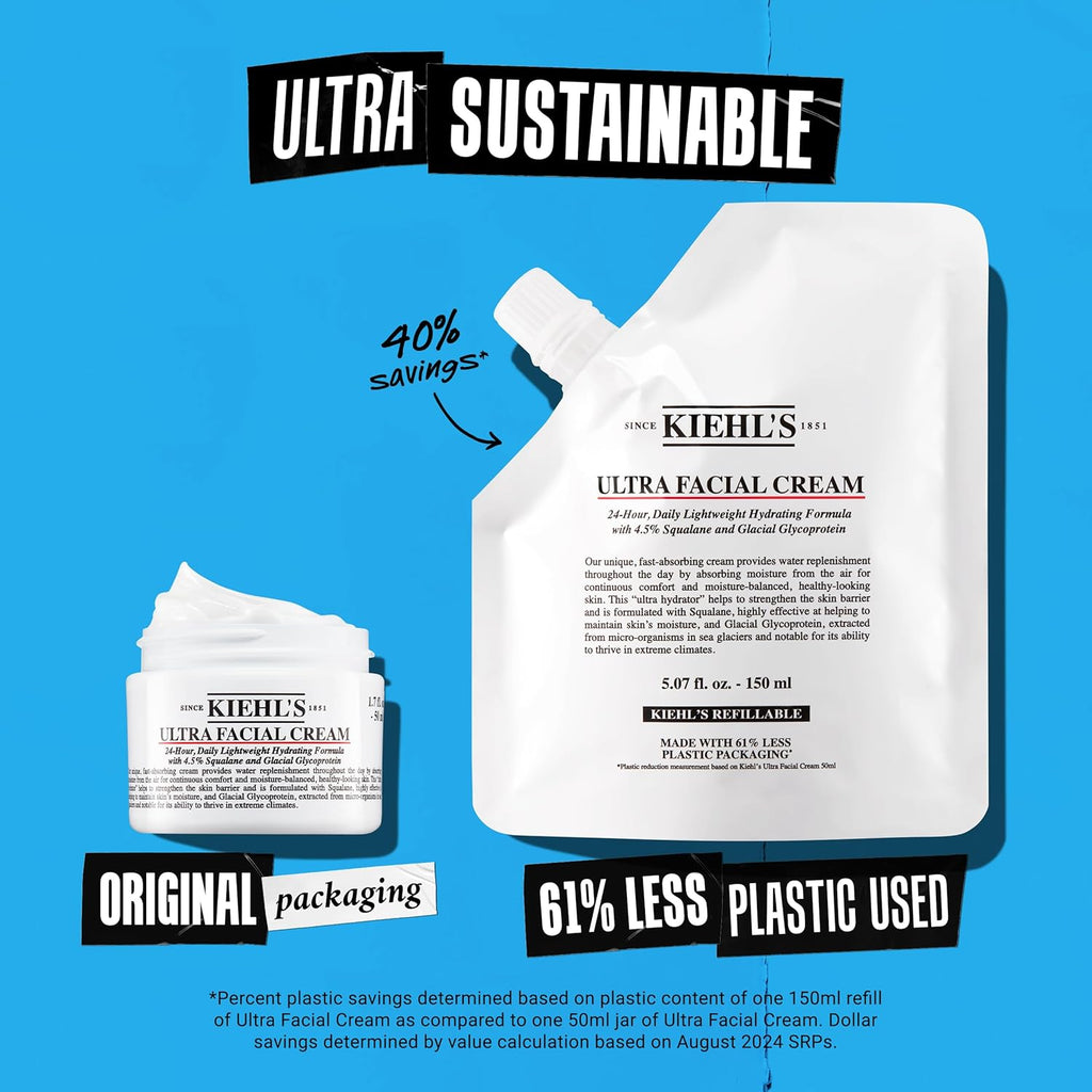 Buy now Kiehl's Ultra Facial Cream, with 4.5% Squalane to Strengthen Skin's Moisture Barrier, Skin Feels Softer and Smoother, Long-Lasting Hydration, Easy and Fast-Absorbing, Suitable for All Skin Types at indiglob india
