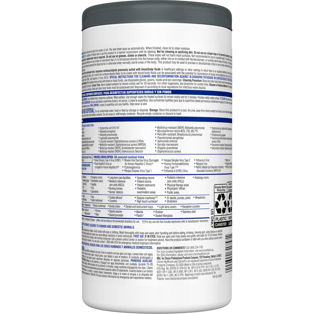 Buy now Clorox Healthcare VersaSure Cleaner Disinfectant Wipes, 6.75" x 8", 85 Count Canister (Package May Vary) at indiglob india