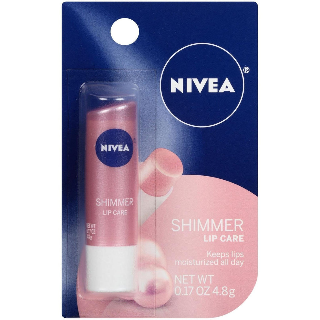 Buy now NIVEA Shimmer Lip Care, Moisturizing Lip Balm Stick with Shea Butter and Jojoba Oil, 0.17 Oz at indiglob india