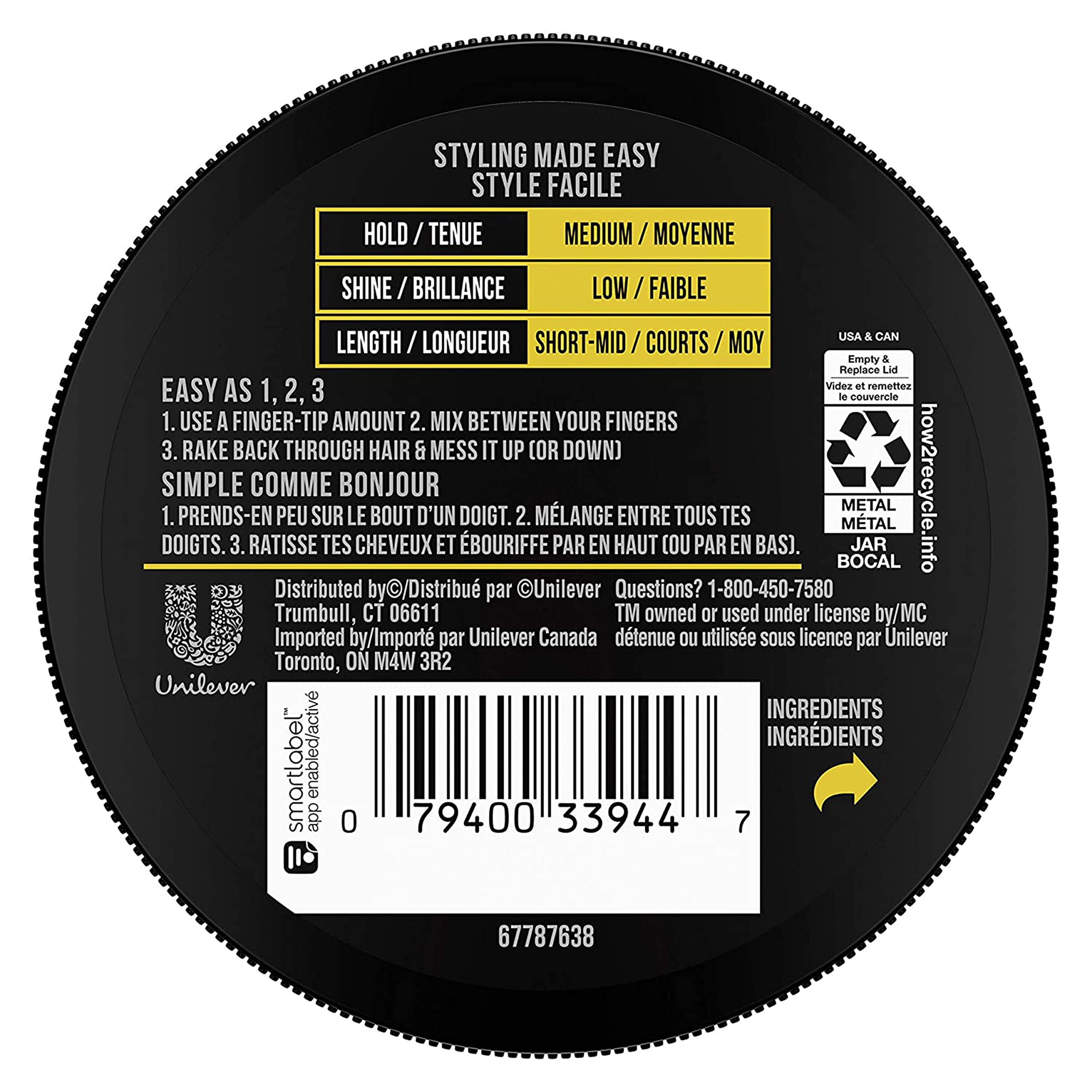 AXE Styling Flexible Hair Paste Urban Messy Look 2 Count 2.64 oz | For An Instant Texture Boost Hair Styling Made Easy