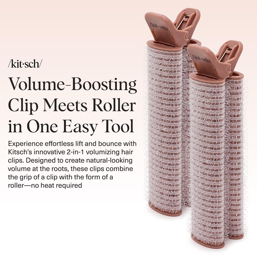 Buy now Kitsch Volumizing Hair Clips for Women - Hair Rollers for Volume & Curls - Volumizing Hair Products, Hair Roller Clips for Effortless Curls That Last - 2pc, Terracotta at indiglob india