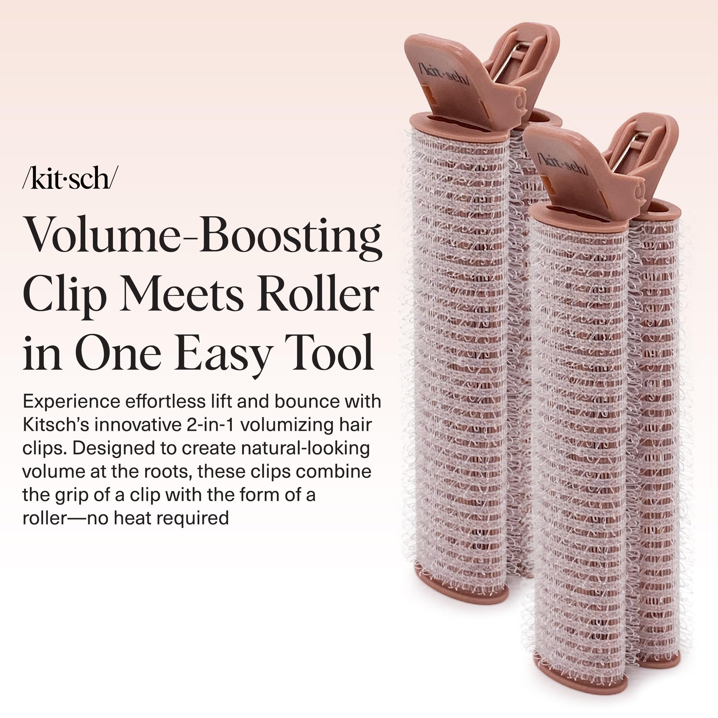 Buy now Kitsch Volumizing Hair Clips for Women - Hair Rollers for Volume & Curls - Volumizing Hair Products, Hair Roller Clips for Effortless Curls That Last - 2pc, Terracotta at indiglob india