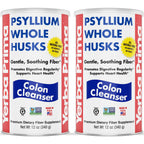 Yerba Prima Psyllium Whole Husks, Colon Cleanser 12 oz (Pack of 2) - All Natural Dietary Fiber, Pure Premium Psyllium, Lab-Tested Non-GMO, Gluten-Free Fiber