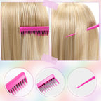 Buy now 8 Pcs Styling Hair Comb Brush Set with Teasing Edge Brush Parting Rat Tail Comb Hairclip for Women Slicking Ponytail and Smoothing Hair(Pink) at indiglob india