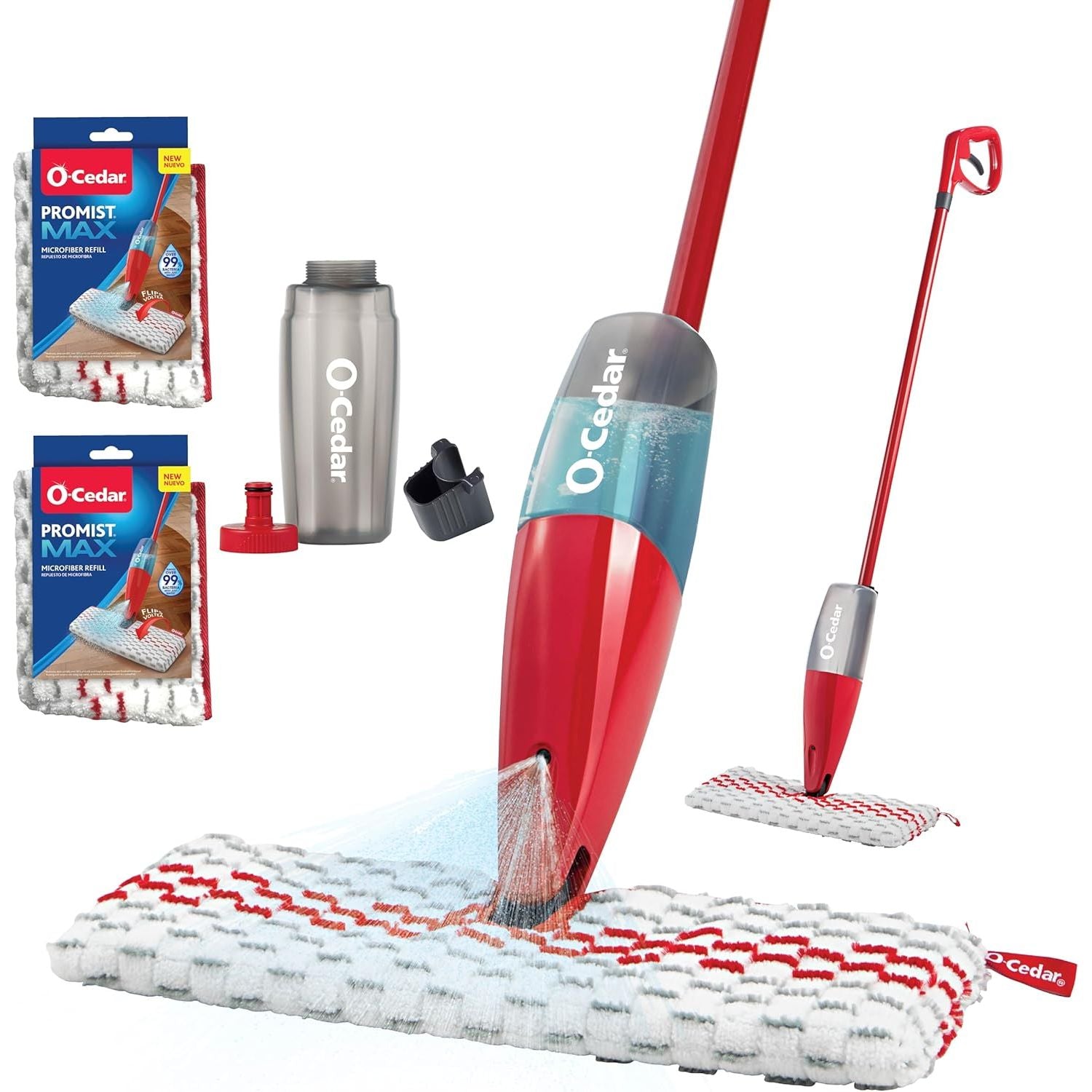 Buy now O-Cedar ProMist MAX Microfiber Spray Mop, Red Spray Mop With 2 Extra Refills Spray Mop at indiglob india