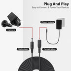 Buy now 10Meters-33FT Dc 12v CCTV Power Extension Cable 2.1x5.5mm Power Cord for CCTV Security Camera WiFi IP Surveillance Camera NVR Dvr LED Strip Router CCTV Microphone Reverse Backup Camera at indiglob india