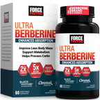 Force Factor Ultra Berberine Maximum Strength, 1200mg Berberine HCl | with Ceylon Cinnamon & Chromax Chromium to Support Fat Loss, Metabolism & Weight Management, 60 Capsules